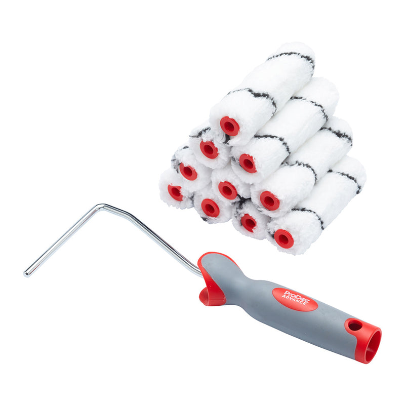 ProDec Advance 11pc Medium Pile Microfibre 4" Mini Rollers & Frame