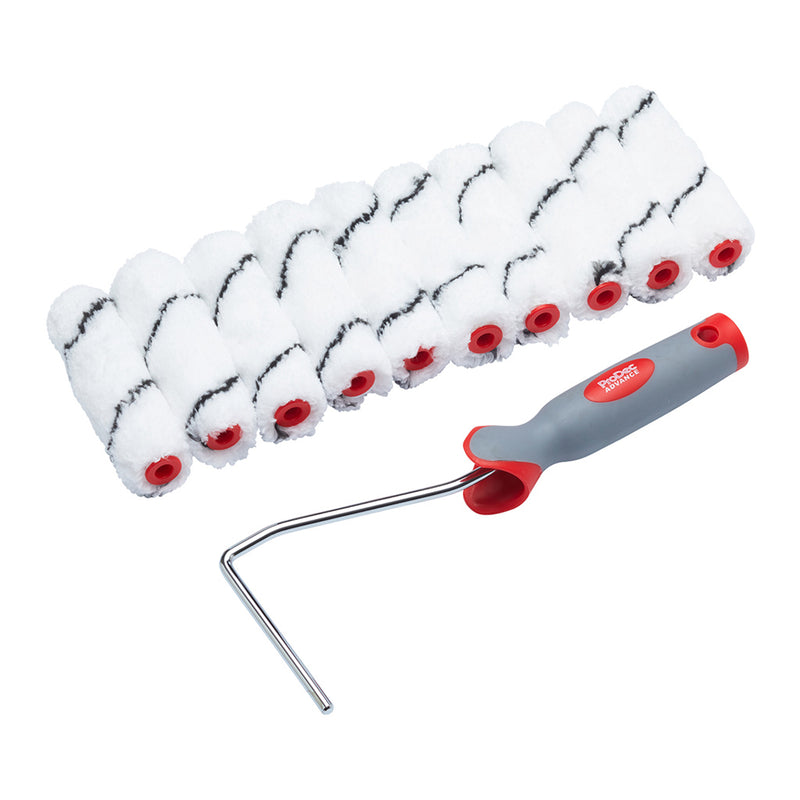ProDec Advance 11pc Medium Pile Microfibre 4" Mini Rollers & Frame