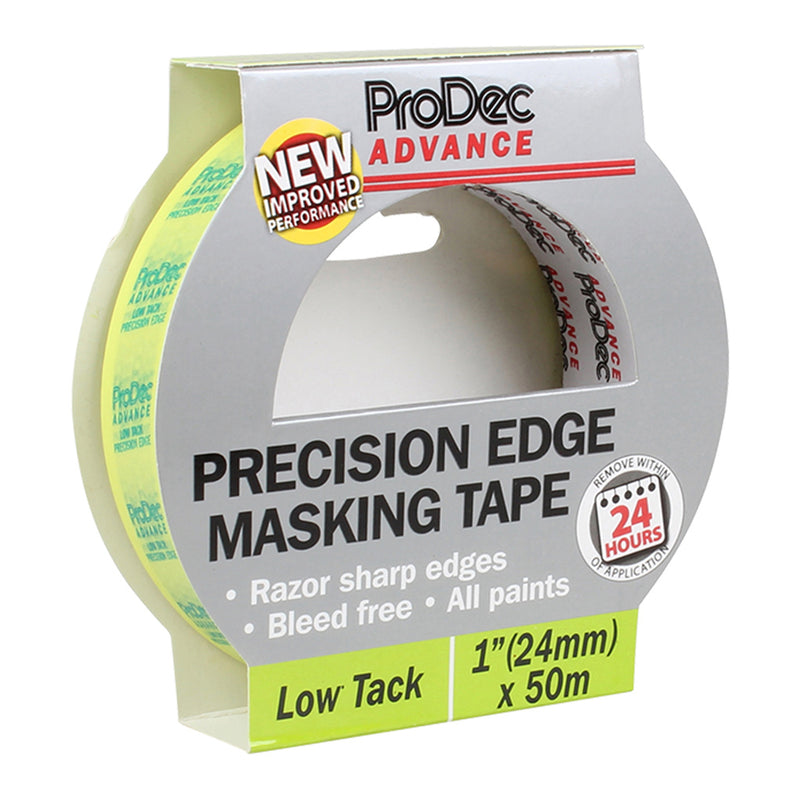 ProDec Advance 1" x 50m Low Tack Precision Edge Masking Tape