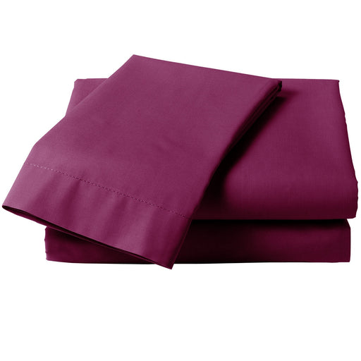 Percale King Fitted Sheet Aubergine