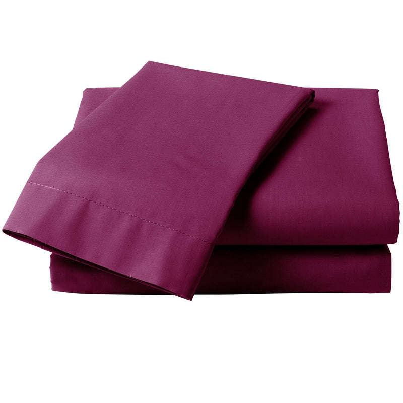Percale King Fitted Sheet Aubergine