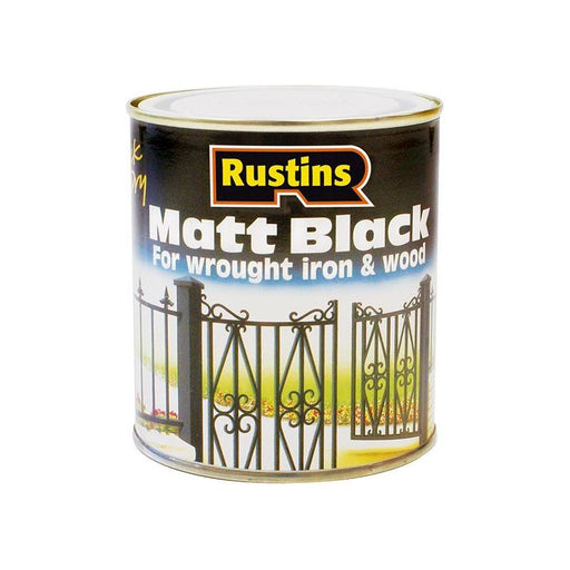 Rustins Matt Black Paint Quick Drying 1 Litre Rustins - RockBottom Nothampton