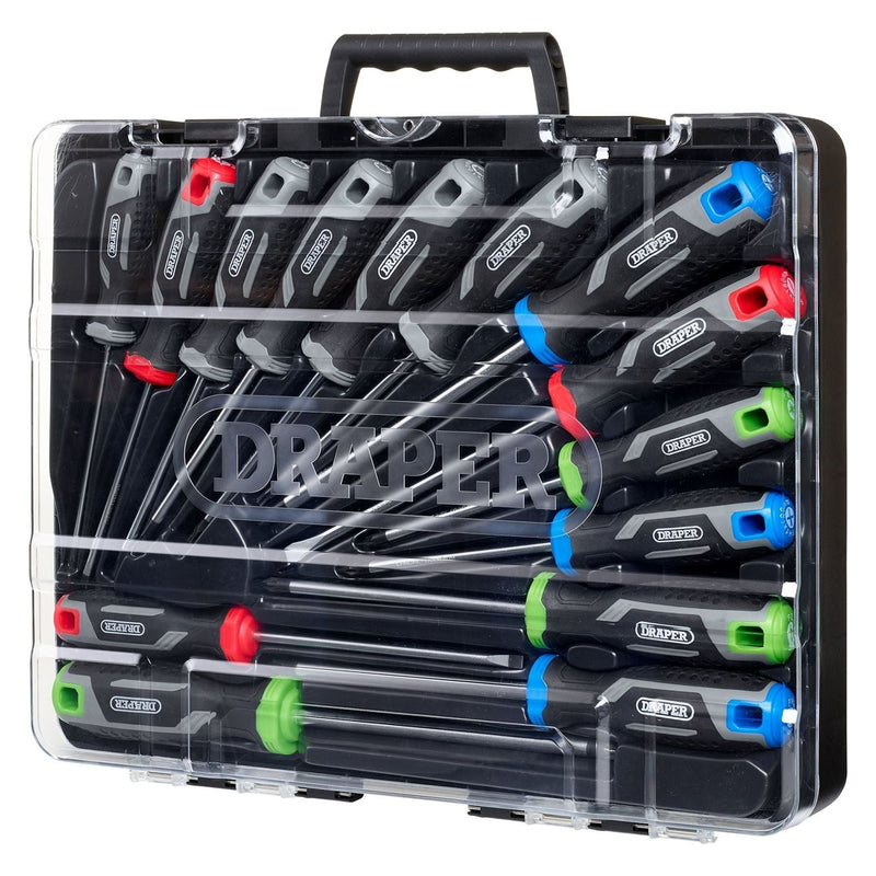 Draper Soft Grip Screwdriver Set with Draper TX-STAR (14 Piece) Draper - Town Tools