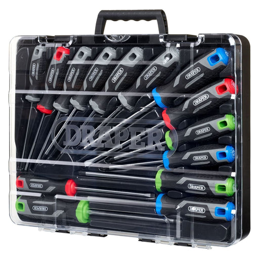 Draper Soft Grip Screwdriver Set with Draper TX-STAR (14 Piece) Draper - Town Tools