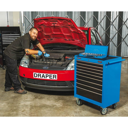 Draper Roller Tool Cabinet, 9 Drawer, 26", Blue 15110 Draper - Town Tools 