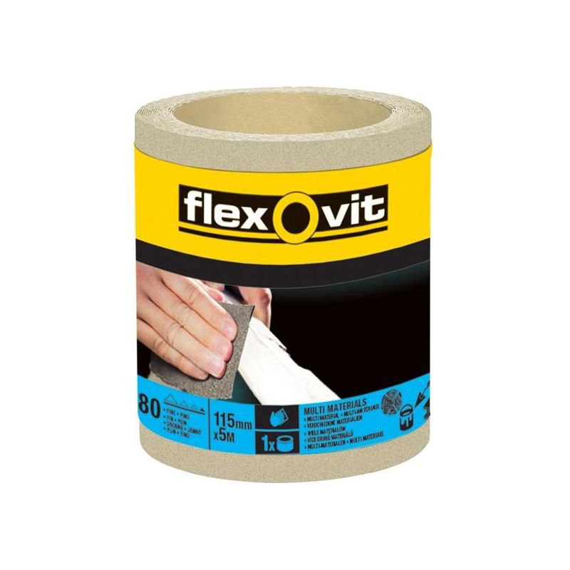 Flexovit General Purpose Sanding Roll 115mm x 5m Fine 180G Flexovit - RockBottom Northampton