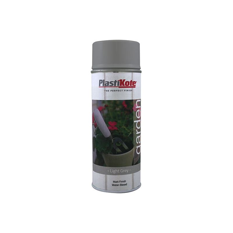 Plastikote Garden Colours Spray Paint Light Grey 400ml PlastiKote - RockBottom Nothampton