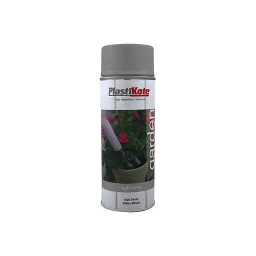Plastikote Garden Colours Spray Paint Light Grey 400ml PlastiKote - RockBottom Nothampton