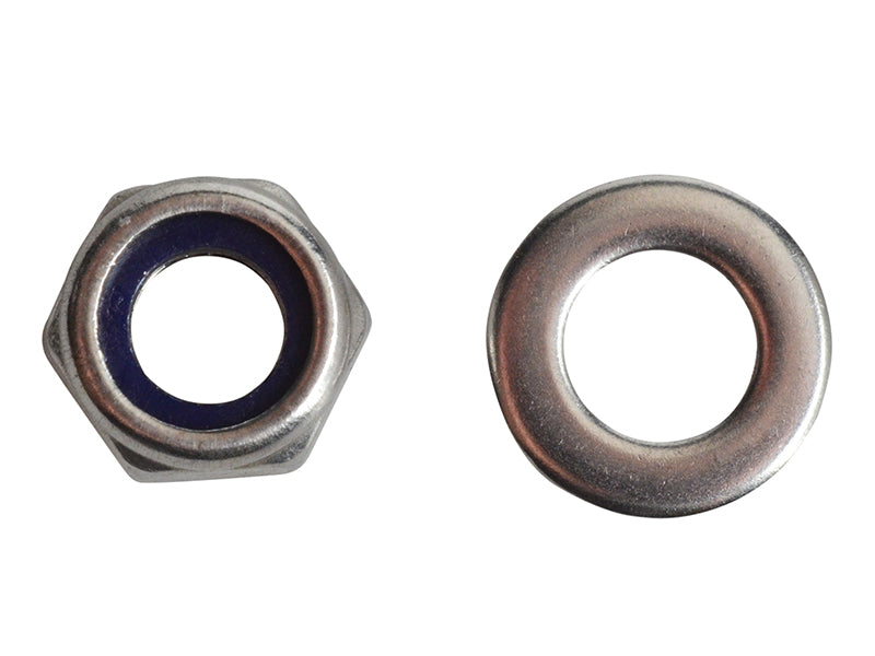 ForgeFix Nyloc Nuts & Washers A2 Stainless Steel M6 ForgePack 20