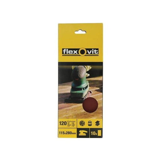 Flexovit 1/2 Sanding Sheets Orbital Plain Coarse 50 Grit (Pack 10) Flexovit - RockBottom Northampton