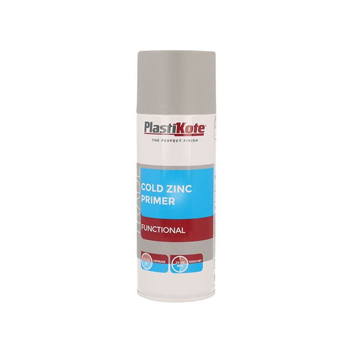 Plastikote Trade Cold Zinc Spray Primer 400ml PlastiKote - RockBottom Nothampton