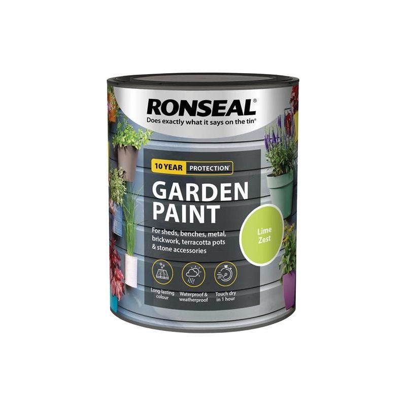 Ronseal Garden Paint Lime Zest 750ml Ronseal - RockBottom Nothampton