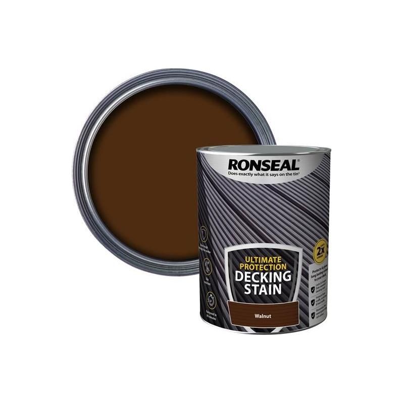 Ronseal Ultimate Protection Decking Stain Walnut 5 litre Ronseal - RockBottom Nothampton
