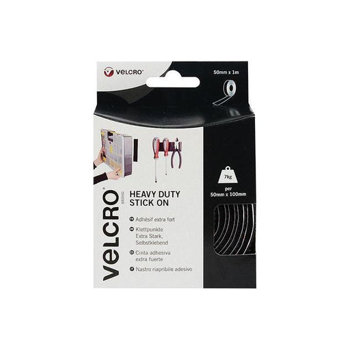 Velcro® Brand VELCRO® Brand Heavy-Duty Stick On Tape 50mm x 1m Black VELCRO® Brand - RockBottom Northampton