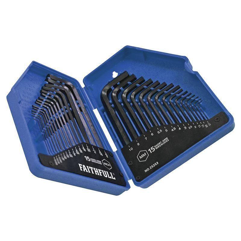 Faithfull Metric/Imperial Hex Key Set, 30 Piece Faithfull - RockBottom Northampton