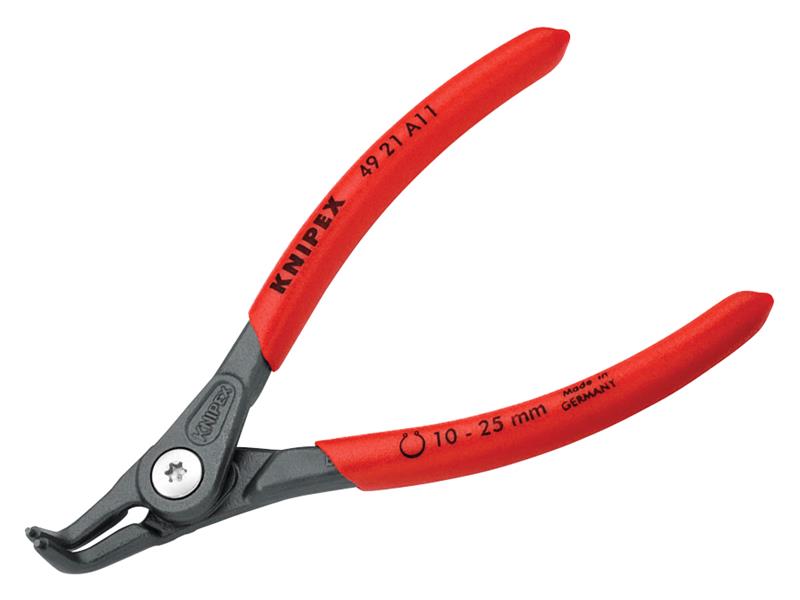 KNIPEX 49 21 A11 Precision Circlip Pliers External 90° Bent Tip 10-25mm