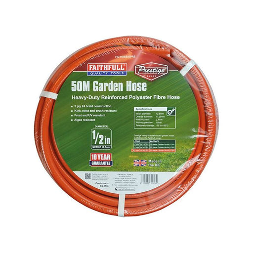 Faithfull Prestige Heavy-Duty Garden Hose 50m 12.5mm (1/2in) Diameter Faithfull - RockBottom Northampton