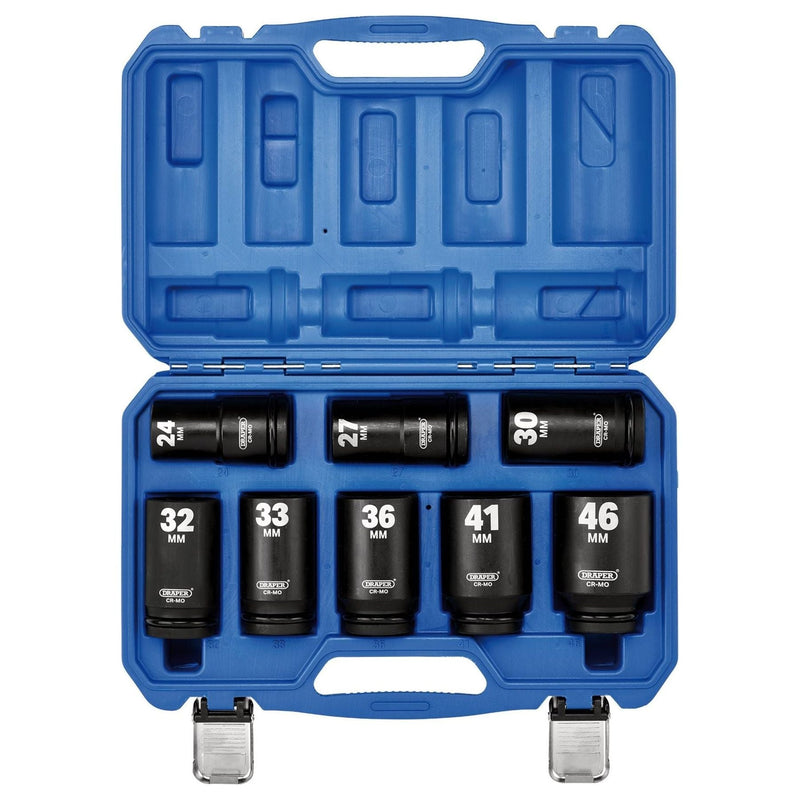 Draper HI-TORQ Metric Deep Impact Socket Set, 3/4" Sq. Dr. (8 Piece) Draper - Town Tools