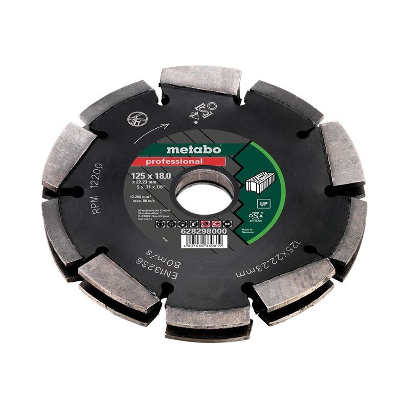 Metabo 2 Row Professional UP Universal Wall Chaser Blade 125 x 18 x 22.23mm Metabo - RockBottom Northampton