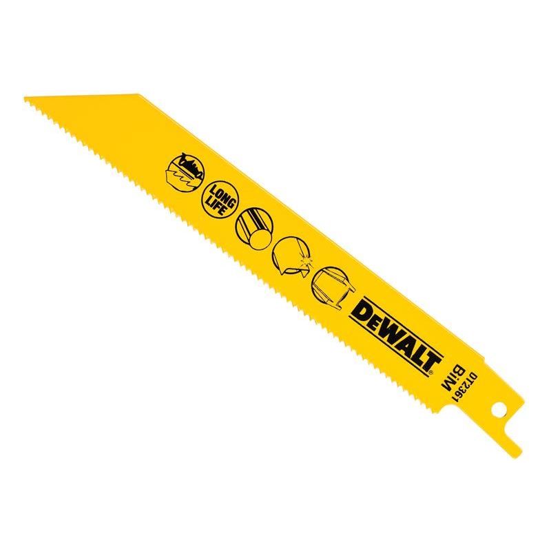 Dewalt Power Tools Bi-Metal Reciprocating Blade for Metal 152mm x 14 TPI (Pack 5) DeWALT Power Tools - RockBottom Northampton