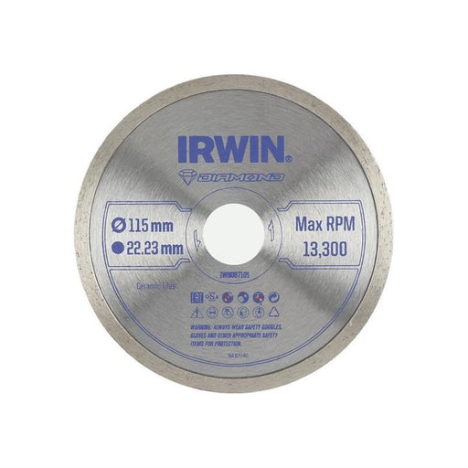Irwin® Continuous Rim Diamond Blade 115 x 22.23mm IRWIN® - RockBottom Northampton