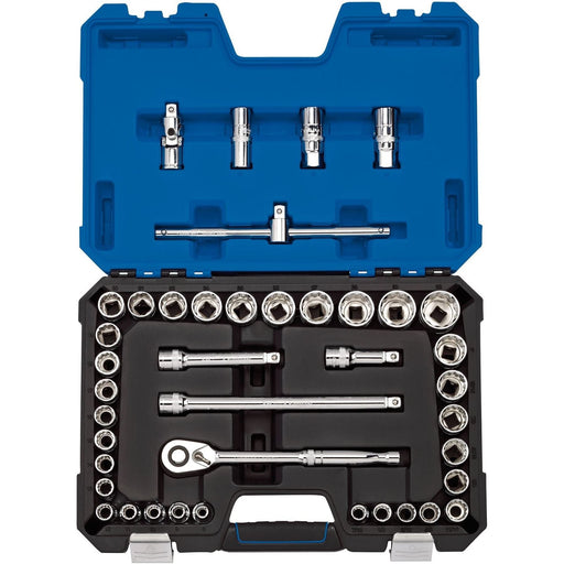 Draper Expert MM/AF Combined Socket Set, 1/2" Sq. Dr., Blue (41 Piece) Draper - Town Tools 