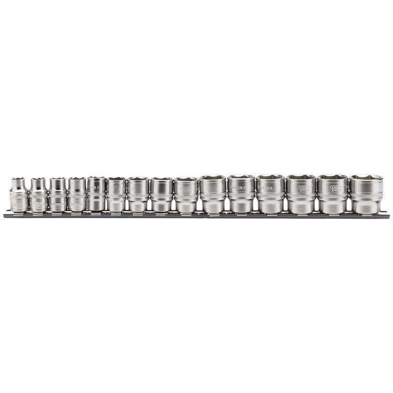 Draper Metric Socket Set on a Metal Rail, 3/8" Sq. Dr. (15 Piece) 16492 Draper - Town Tools 