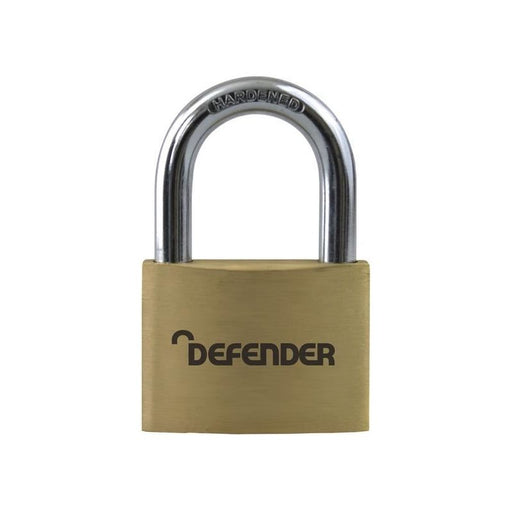 Defender Brass Padlock 50mm DEFENDER - RockBottom Northampton