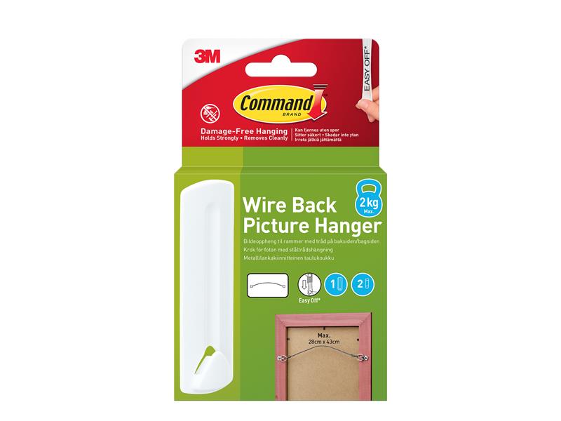 Command™ Wire Back Picture Hanger (1 Hook + 2 Strips)