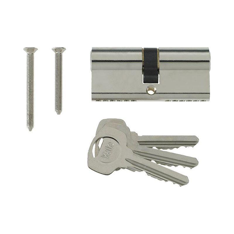 Yale Locks Euro Double Cylinder Kitemark 40 x 50 (100mm) Nickel Plated Visi Yale Locks - RockBottom Northampton