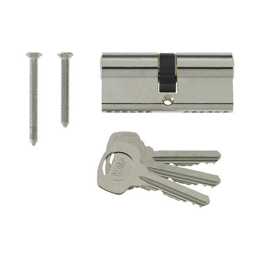 Yale Locks Euro Double Cylinder Kitemark 40 x 50 (100mm) Nickel Plated Visi Yale Locks - RockBottom Northampton