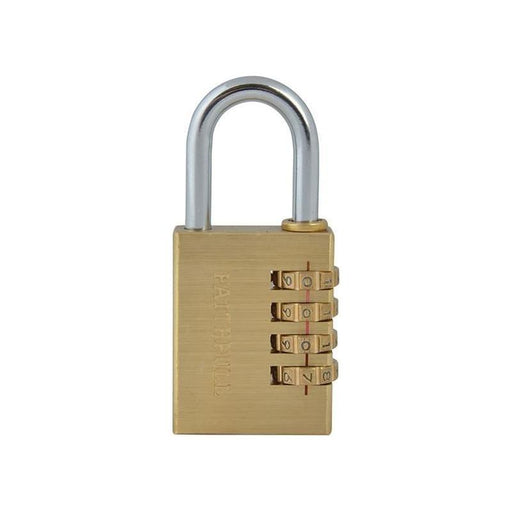 Faithfull Brass Combination Padlock 38mm Faithfull - RockBottom Northampton
