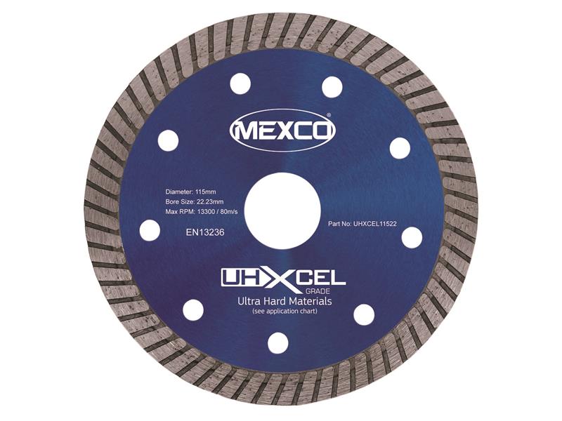 MEXCO - UHXCEL Ultra Hard Materials Diamond Blade 115 x 22mm