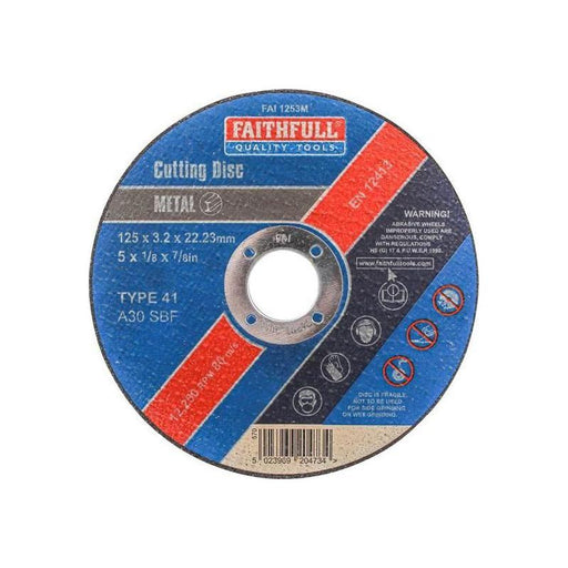 Faithfull Metal Cut Off Disc 125 x 3.2 x 22.23mm Faithfull - RockBottom Northampton