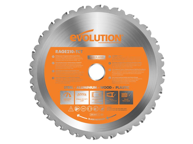 Evolution - Multi-Material Mitre Saw Blade 210 x 25.4mm x 24T