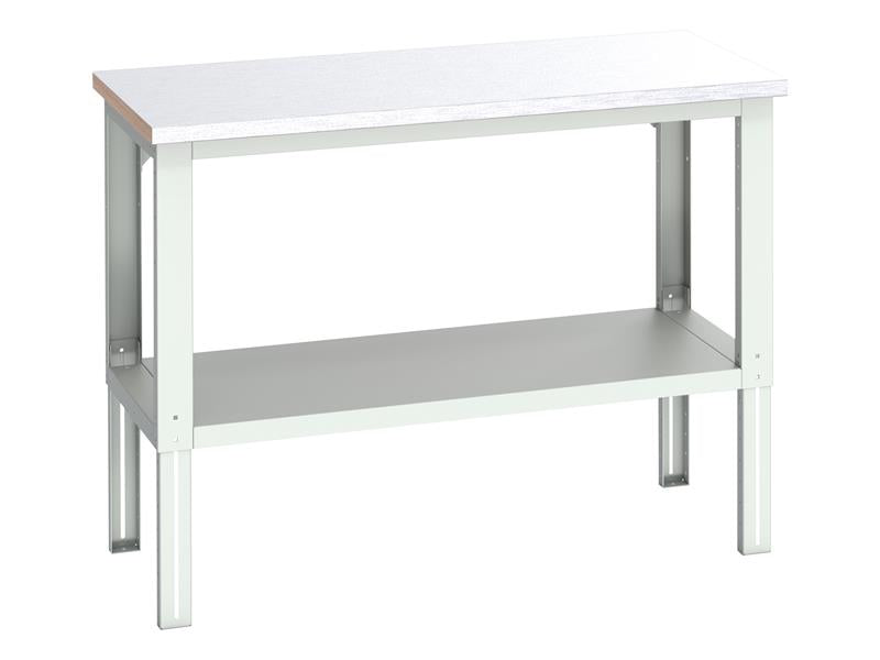 Bott Cubio Adjustable Bench with Shelf, Steel Clad Top 1500 x 750mm