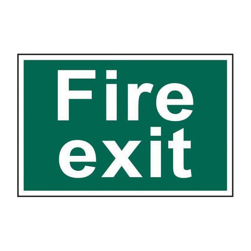 Scan Fire Exit Text Only - PVC Sign 300 x 200mm Scan - RockBottom Nothampton