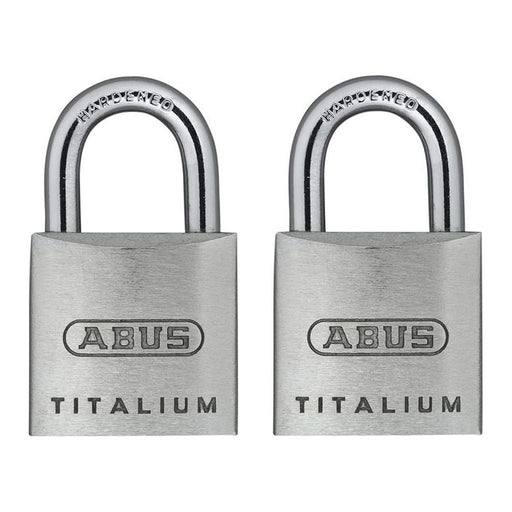 Abus Mechanical 64TI/20mm TITALIUM™ Padlock Carded Twin Pack ABUS Mechanical - RockBottom Northampton 