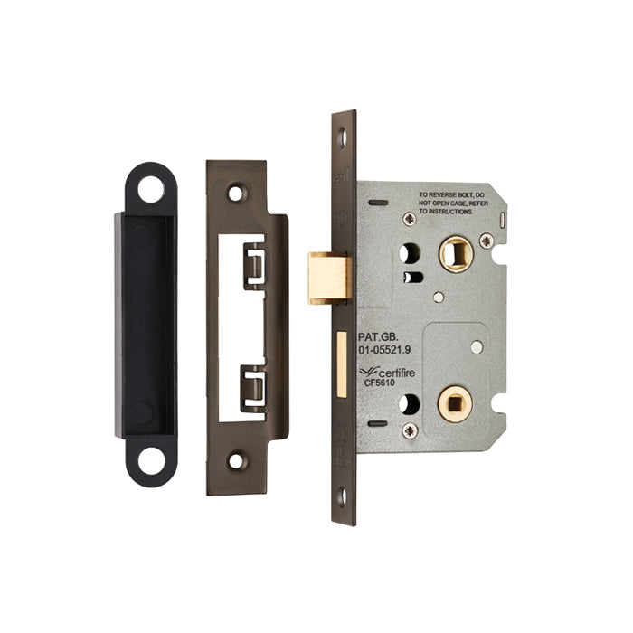 64Mm Bathroom Lock - 5Mm Follower - 57Mm C/C - Radius - Matt Bronze