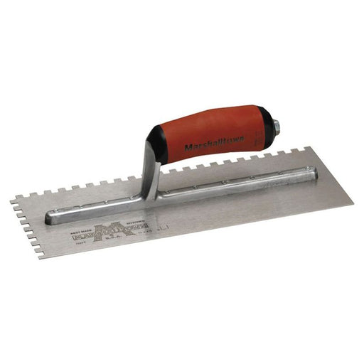 Marshalltown M702SD Notched Trowel Square 1/4in DuraSoft® Handle 11 x 4.1/2in Marshalltown - RockBottom Northampton