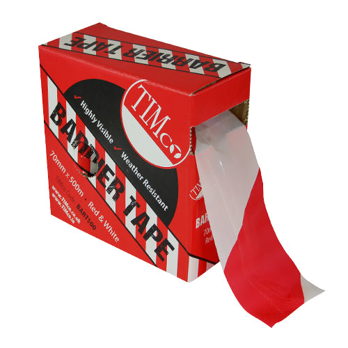 TIMCO Barrier Tape Red & White - 100m x 70mm