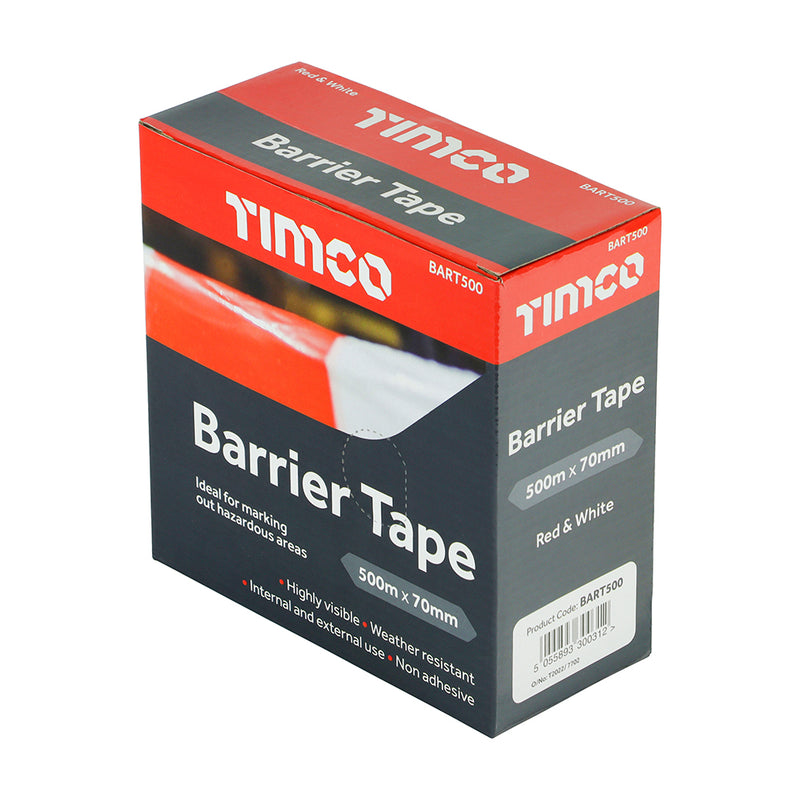 TIMCO Barrier Tape Red & White - 100m x 70mm