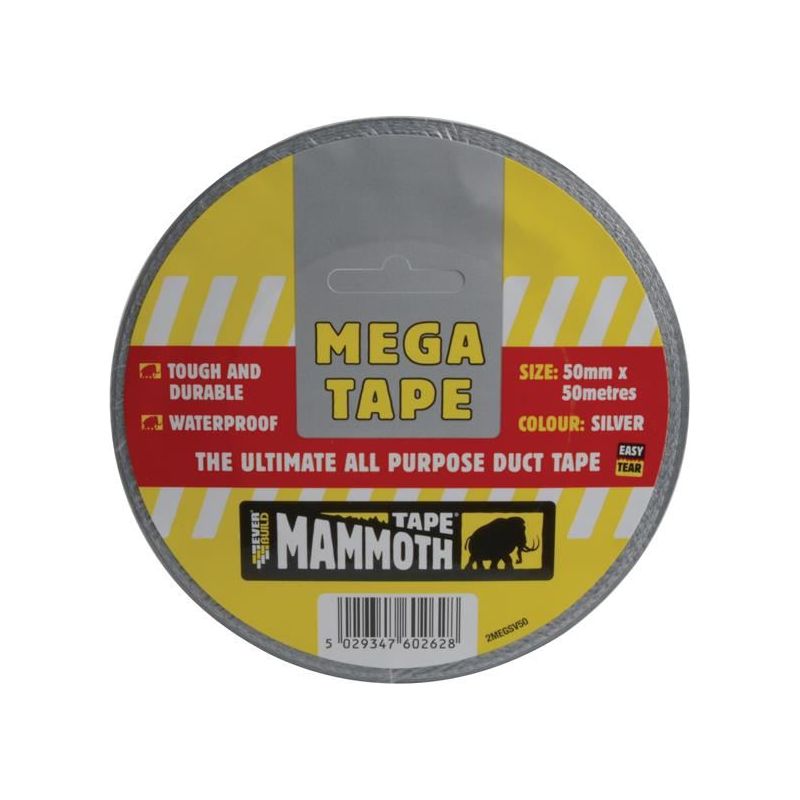 Everbuild Sika Mega All Purpose Tape 50mm Silver Everbuild Sika - RockBottom Northamptin