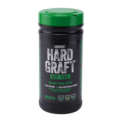 Draper Draper Hard Graft Anti-Viral Wipes (Tub of 100) Draper - Town Tools