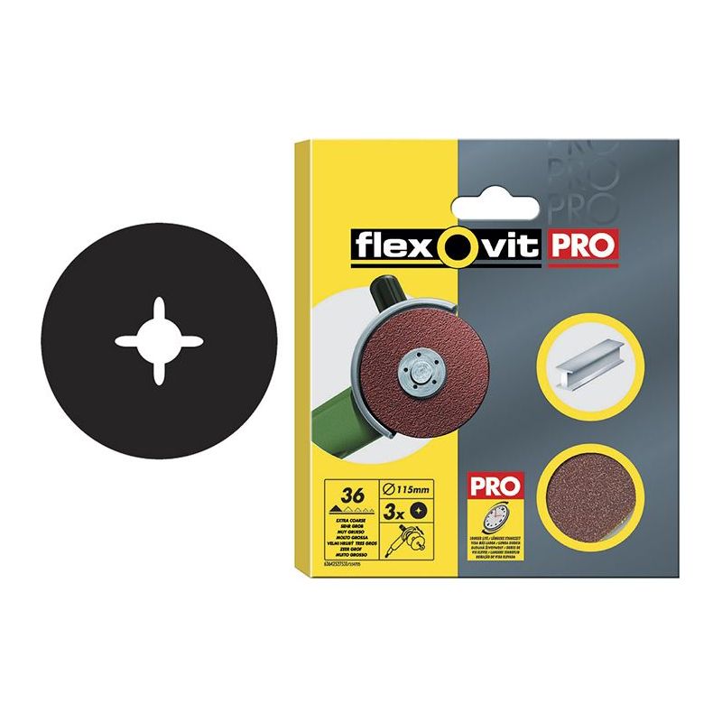 Flexovit Aluminium Oxide Fibre Disc 125mm Fine 80G (Pack 3) Flexovit - RockBottom Northampton