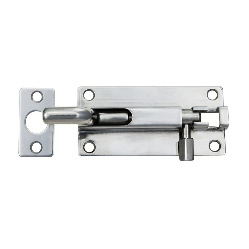 80 X 38Mm Cranked Barrel Bolt - Bright Stainless Steel