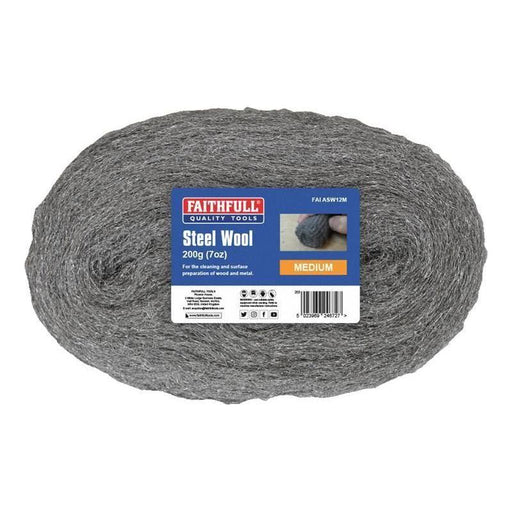 Faithfull Steel Wool Medium 200g Faithfull - RockBottom Northampton