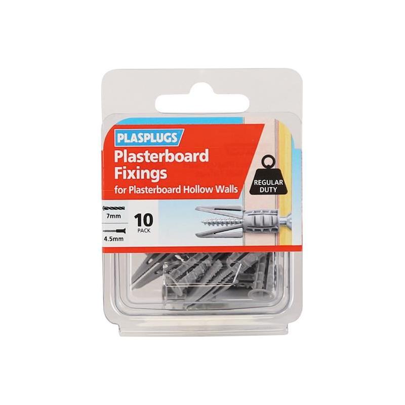 Plasplugs CF 104 Standard Plasterboard Fixings Pack of 10 Plasplugs - RockBottom Nothampton
