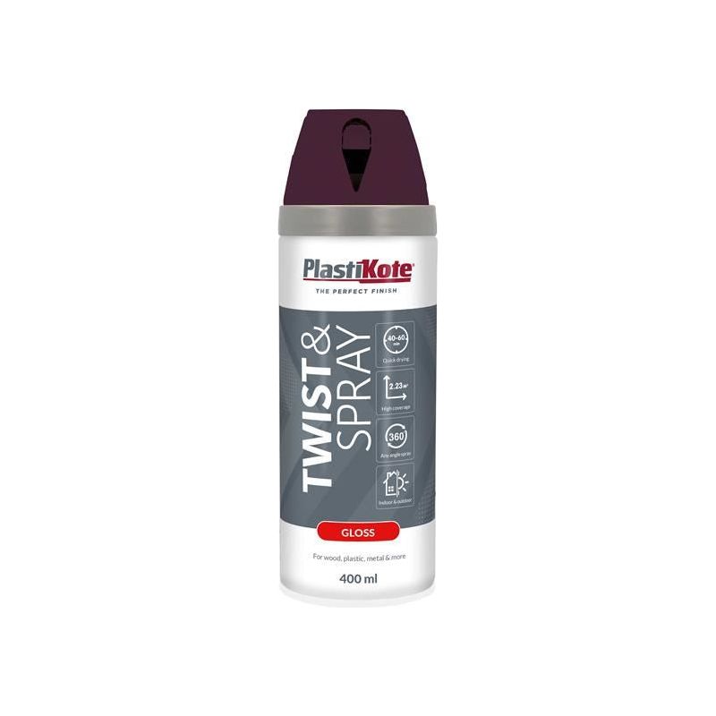 Plastikote Twist & Spray Gloss Purple Violet 400ml PlastiKote - RockBottom Nothampton