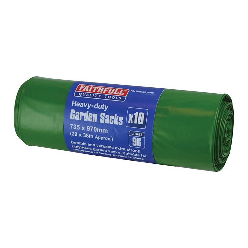 Faithfull Heavy-Duty Strong Garden Sacks (Roll 10) Faithfull - RockBottom Northampton